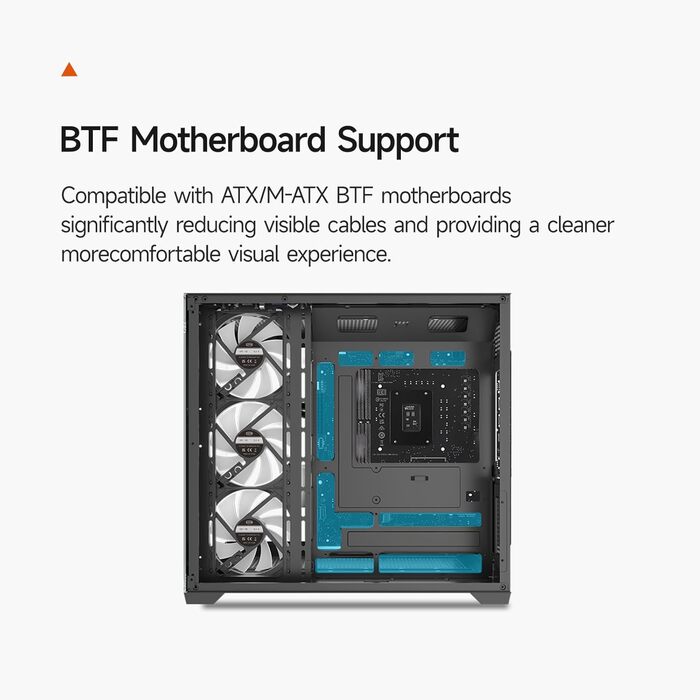 Корпус PCCOOLER C3T500 ARGB Tower ATX: 6 вентиляторів ARGB, підтримка RTX 40, подвійне скляне бокове вікно, чорний