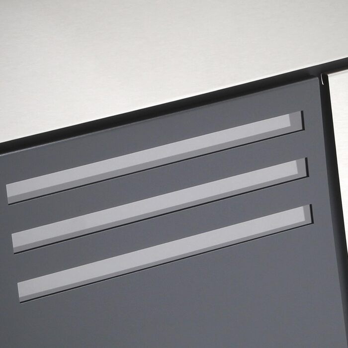 Поштовий ящик Wiltec Designer V23 з нержавіючої сталі антрацит 370x102x370 мм з замком та газетницею