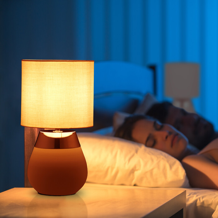Relaxdays Table Lamp with Fabric Shade