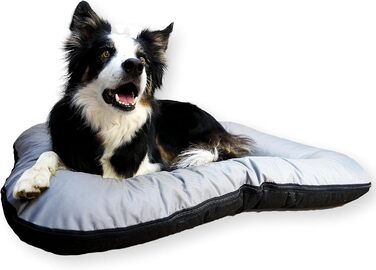 Ліжко для собак середніх порід 4L Textil KLEO, 90x70 см, водонепроникне, з блискавкою, темно-зелене/сіре