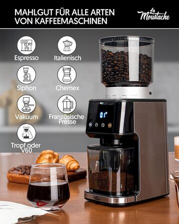 Електрична кавомолка та подрібнювач спецій La Moustache GrindMaster Silver BD-CG018, 165W, нержавіюча сталь, 350г