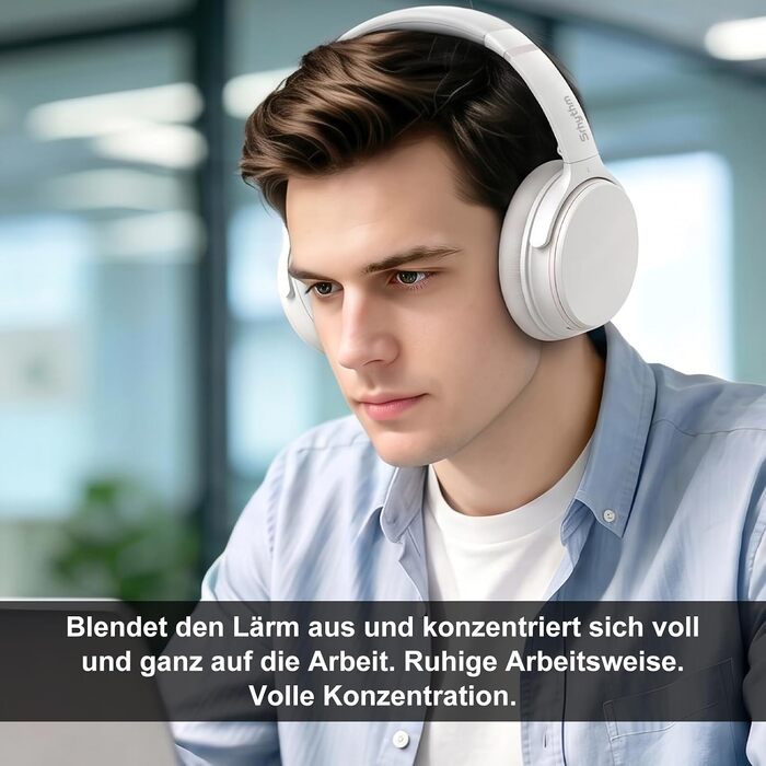 Бездротові навушники-вкладки Srhythm NC25 з активним шумозаглушенням (ANC), Bluetooth, NFC, HiFi звук, 40 мм динаміки, вбудований мікрофон, складані (Колір: Туманно-білий)