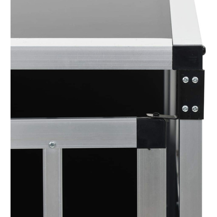 Транспортна переноска для собак у машину, клітка-переноска для собак, переноска для собак у машину з однією дверцятами з алюмінію та MDF, 54 x 69 x 50 см (Ш x Г x В), срібна