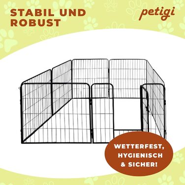 Вольєр для цуценят Petigi, розкладний, сталевий, з порошковим покриттям, розмір 80x60 см, сітка 47 мм