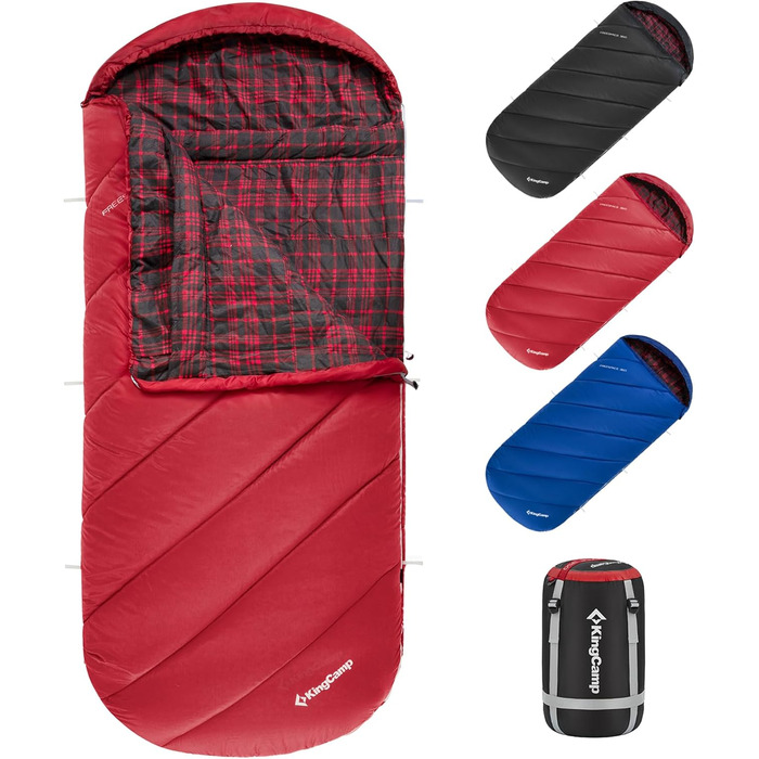 KingCamp XXL 3-Season Sleeping Bag - Oversized Adult Sleeping Bag for Camping, Backpacking, Hiking, Indoor & Outdoor Use - Thick & Warm