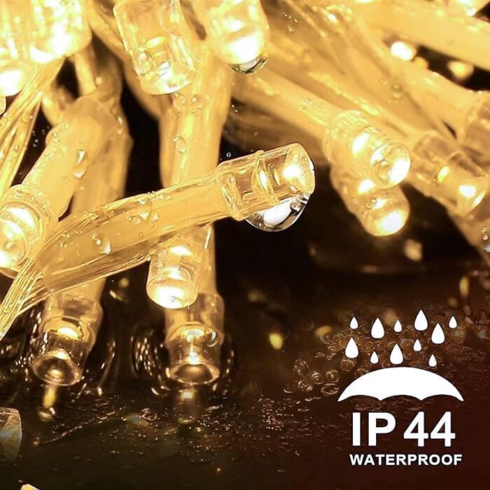 Гірлянда світлодіодна Gresonic 100/200/300/400 LED, струмова, для дому та вулиці, тепле світло