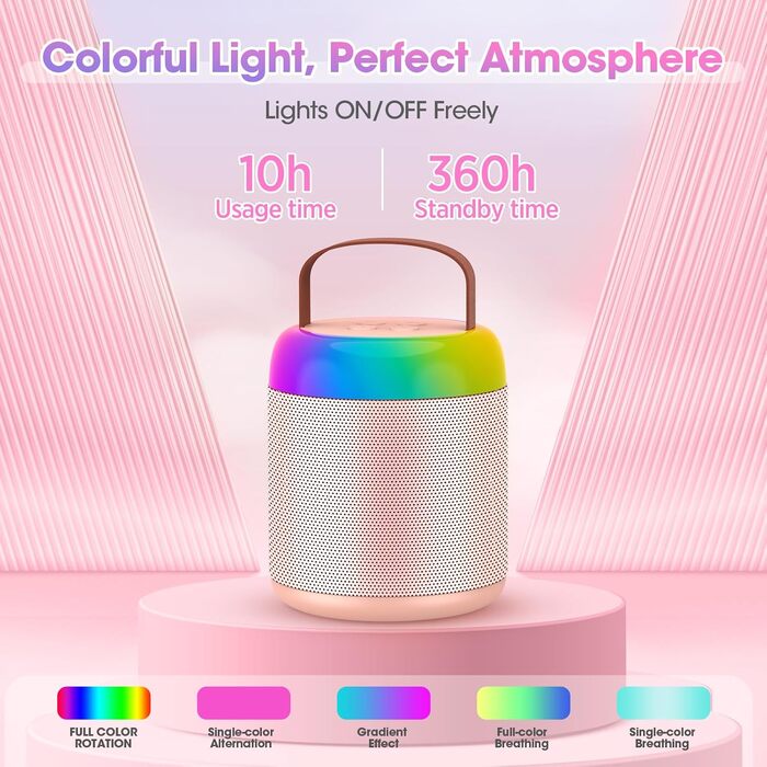 Караоке машина для дітей з 2 мікрофонами, рожева. Іграшка для дівчаток 3-12 років. Чудовий подарунок на день народження!