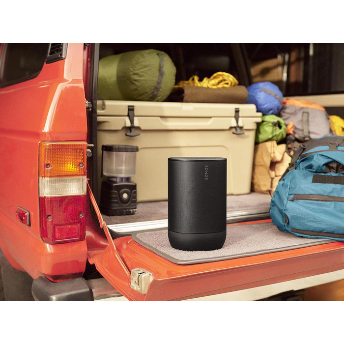 Sonos Move 2: Портативна бездротова колонка Wi-Fi/Bluetooth, чорна. До 24 год роботи, зарядка без дротів, сумісність з Alexa