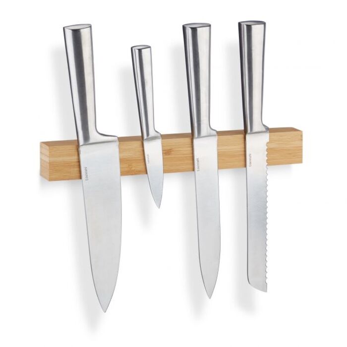 Relaxdays Bamboo Magnetic Strip, 30 cm