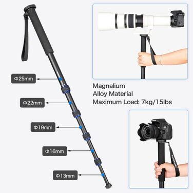Штатив Koolehaoda з алюмінію з кульковою головкою K-09 для DSLR-камер, максимальна висота 175 см (K-288+M3)