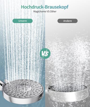 Душова лійка SR SUN RISE з фільтром, набір для душу з шлангом та фільтрами, ручна душова лійка з 9 функціями, 4 фільтри, високий тиск для жорсткої води, видаляє залишковий хлор, важкі метали, бактерії, 4-картриджний комбінований фільтр Gold