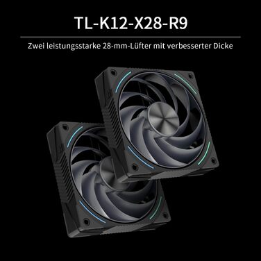Кулер для процесора Thermalright Phantom Spirit 120 EVO, 7 теплових трубок, 2 PWM вентилятори, 2150 RPM, сумісність з AMD AM4/AM5 та Intel LGA 115X/1200/1700/1851/20XX, чорний