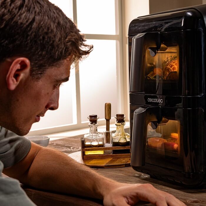 Фритюрниця Cecotec Cecofry DuoLevel 10000: 10 л, 2 контейнери, вертикальний дизайн, 10 меню, Touchscreen, чорний