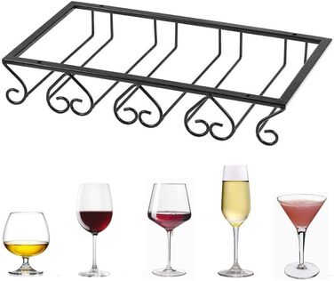 Підвісний тримач для келихів, тримач для вина, металевий, на 4 келихи, з кріпленням, для бару, шафи для вина, кухні