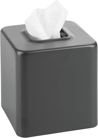mDesign Square Tissue Box Cover, Steel, Modern Facial Tissue Holder for Bathroom, Vanity, Bedroom, Dresser, Desk, Office, and Tables – Unity Collection – Marble