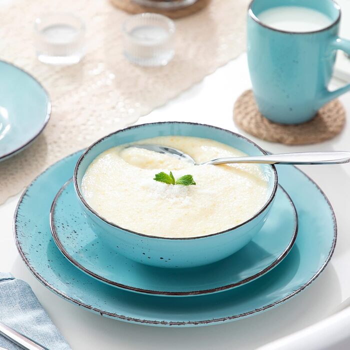 Набір посуду Vancasso Navia 16 предметів, кераміка, блакитний, вінтажний стиль