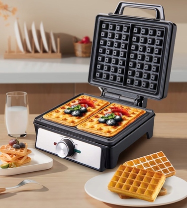 Вафельниця GOFROWNICA XXL на 2 вафлі з регулюванням температури для пухких та хрумких вафель