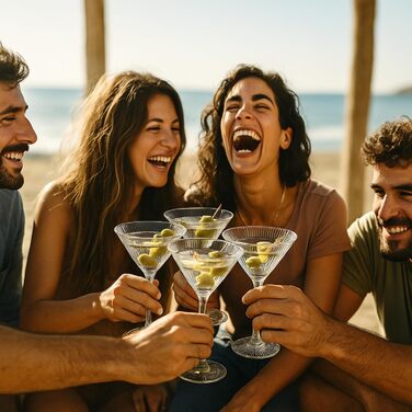 Набір для коктейлів Vemacity: шейкер (500 мл) + 2 келихи Espresso Martini з золотим бордюром, барна ложка та джиггер | Набір бармена | Келихи та шейкер для коктейлів | Ідеальний подарунок на Різдво та Новий рік | Золотий шейкер та класичні келихи Мартіні