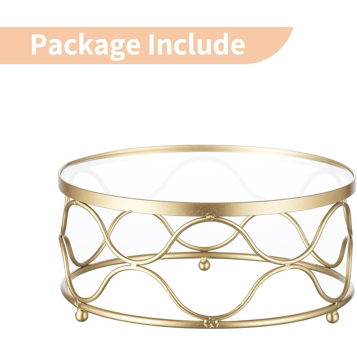 Підставка для торта NUPTIO, кругла, 30 см, металева з акриловою платформою, для вечірки, дня народження, хрещення, Різдва