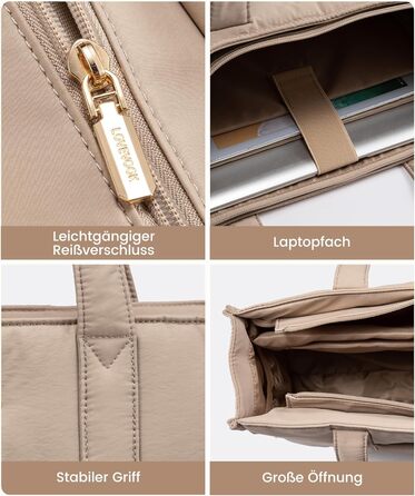 Сумка для ноутбука LOVEVOOK 15.6 дюймів, велика містка сумка-шоппер для роботи, навчання та подорожей, жіноча, хакі