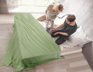 Ковдра Baumwoll Waffeldecke Utopia Bedding з бавовни, 300 GSM, 152x127 см, м'яка, легка, дихаюча, для всіх сезонів, салатовий колір