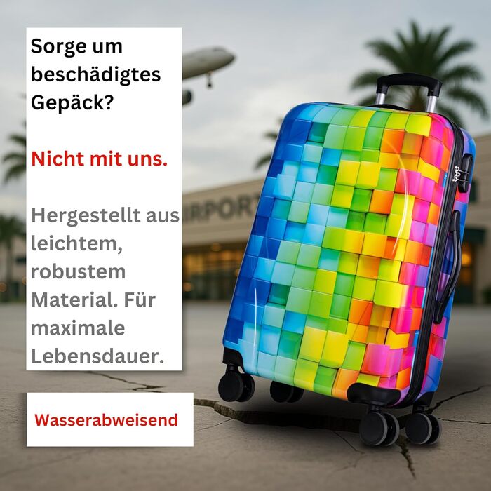 Валіза NOWI з жорстким корпусом, середнього розміру, 68L, 8 коліс, 360°, ABS, з кодовим замком та телескопічною ручкою – для подорожей, ручної поклажі, середній розмір, Trolley