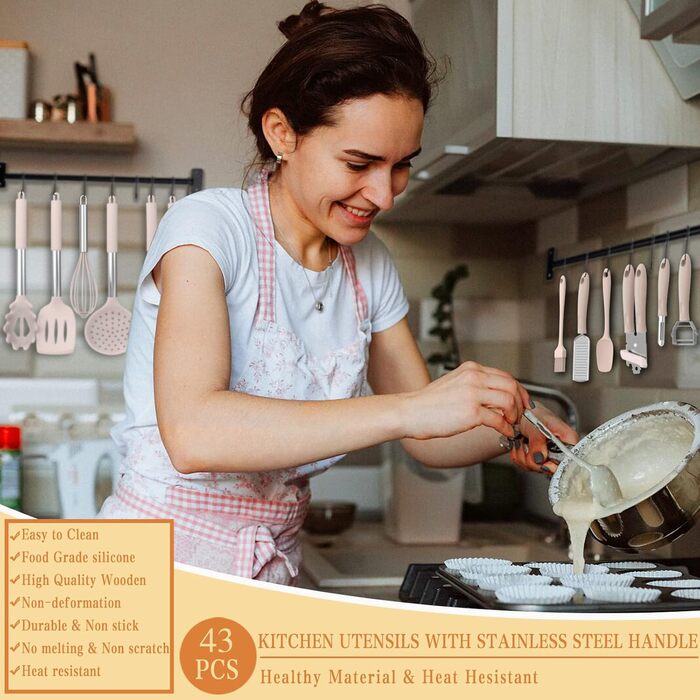 Набір кухонних аксесуарів Umite Chef, 43 шт., силікон, для антипригарного посуду