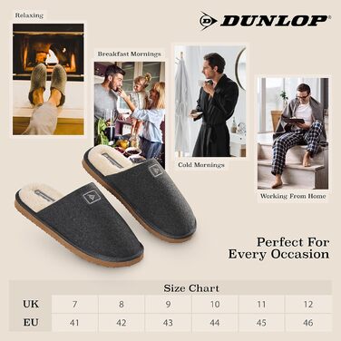 Тапочки чоловічі Dlop з антиковзкою підошвою та плюшевою підкладкою (42 EU, темно-сірий)
