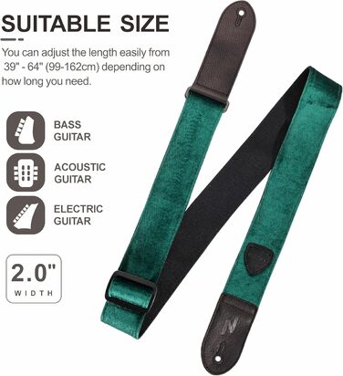 Гітарний ремінь Nefelibata з повного нубуку, вінтажний велюровий ремінь, безкоштовний подарунок: 4 медіатори + фіксатори ременя + кнопка для ременя, подарунок для бас-гітари, електро- та акустичної гітари (вишуканий фіолетовий, колір Різдва C#)