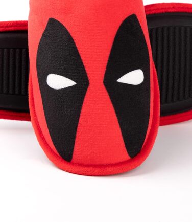 Тапочки Deadpool Marvel для дому, дорослі | Червоні пантофлі з принтом маски | Супергеройські тапочки Marvel Comics 43/44 EU