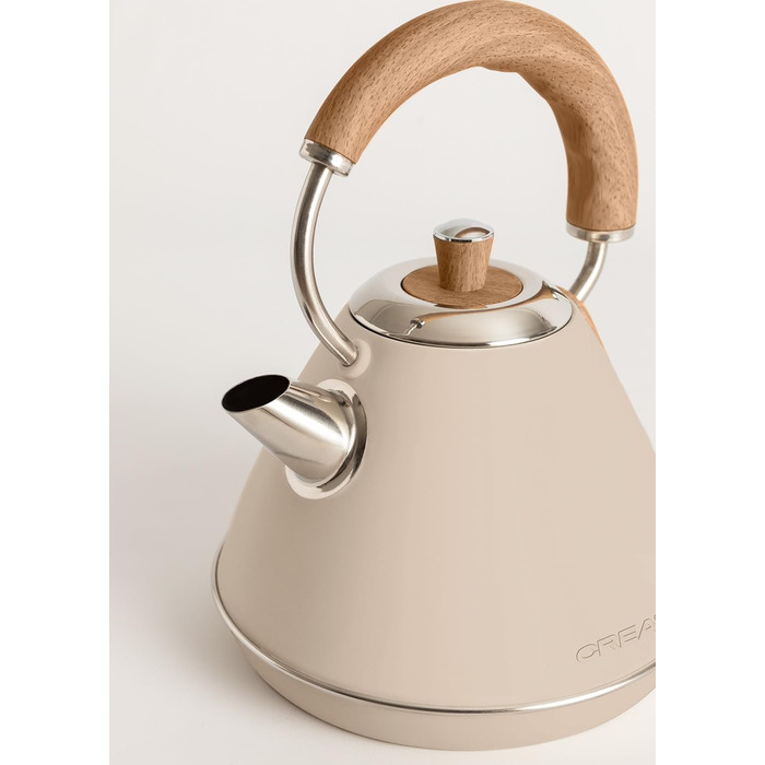 Retro Electric Kettle - Cream White - 1L Capacity, Fast Boil, Auto Shutoff, Anti-Scale Filter, Water Level Indicator