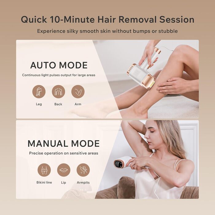 Пристрій для епіляції IPL Blissky з охолодженням, лазерний епілятор з 9 рівнями потужності, 600 нм червоне світло, LCD-сенсорний екран, для жінок та чоловіків, обличчя, бікіні, тіло