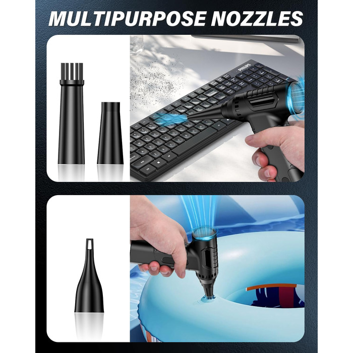 Електричний пилодув AK-01 з акумулятором 4000mAh: для чищення ноутбука, клавіатури, авто та офісної техніки