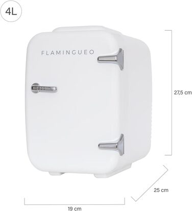 Mini холодильник Flamingueo 4L, 12V/220V: Косметичний, для догляду за шкірою, настільний, білий