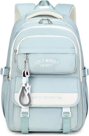 Шкільний рюкзак Tanou для підлітків, дівчаток, 4-12 клас. Великий водонепроникний рюкзак для школи, середньої та вищої освіти, блакитний