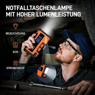 Powerbank для запуску автомобіля JDMCAR JM02: 6000A, 12V, LCD, LED, для бензинових та дизельних авто (до 9L/8.5L)