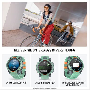 Розумний годинник Garmin Instinct 3 45mm AMOLED з GPS, 1.2' дисплеєм, до 18 днів роботи, 80+ спортивних функцій, Health Coach, LED-ліхтарик