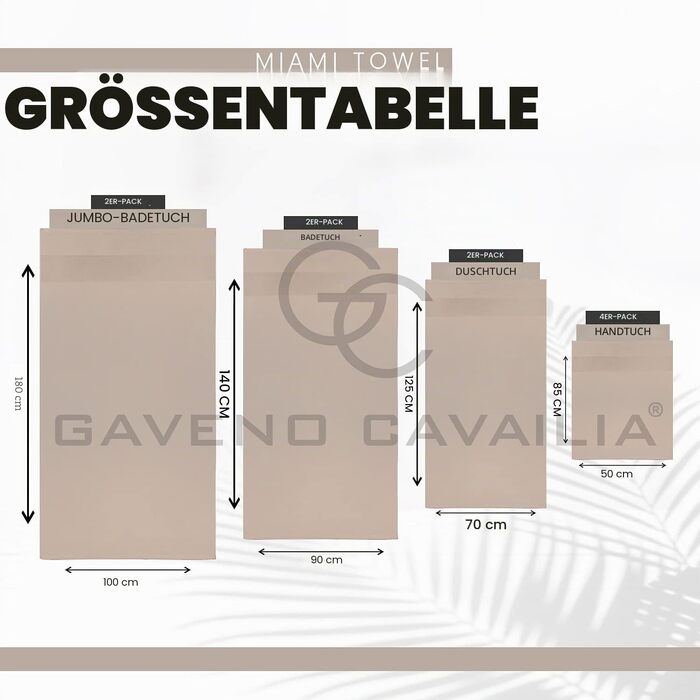 Набір рушників для ванної GC GAVENO CAVAILIA з єгипетської бавовни, 4 шт, 700 г/м², готельна якість, Мокка, 50 x 85 см