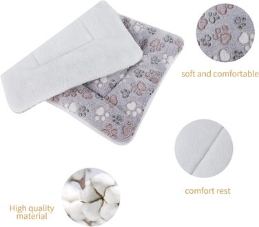 М'який флісовий лежак для собак та котів - фліс, 89x68 см (синій фон, білі зірки)