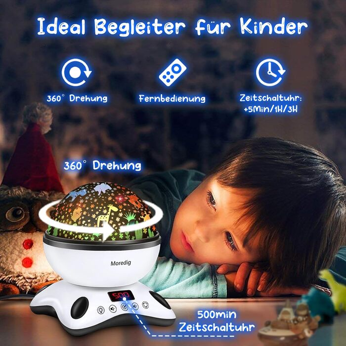 Moredig Night Light Starry Sky Projector for Kids with Remote Control, Timer, Night Light Baby Night Light for Children for Birthday Gift, Nursery, Christmas Gifts - Black and White