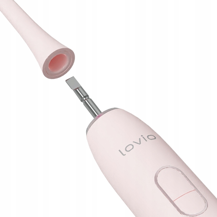Звукова зубна щітка Lovio LVTB124PK у комплекті з футляром та 5 насадками, колір: рожевий