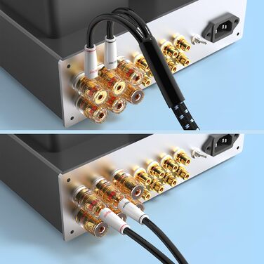 Акустичний кабель Tertullus Hi-Fi OFC попобіжний (посріблений) з банановими роз'ємами B-B, 2м, для домашнього кінотеатру та підсилювачів