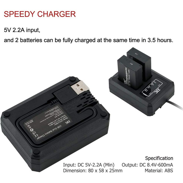 Зарядний пристрій LP-E17 USB Dual для Canon EOS R10, RP, M6, M6 Mark II, M5, M3, 77D, 850D, 800D, 760D, 750D, 250D, 200D II, 200D камери Canon