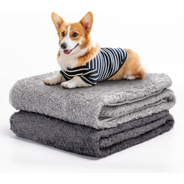 Плед для собак та котів Nobleza: м'який флісовий плед, 100x80 см, 2 шт. (темно-сірий та світло-сірий)