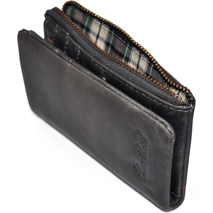 Benthill Small Wallet - Genuine Leather - Women's Wallet with RFID Protection - 6 Card Slots - Slim Wallet including Gift Box, Color: Gray