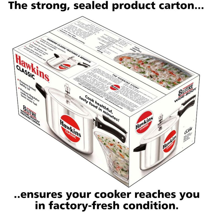 Швидковарка Hawkins Classic CL8W з алюмінію, 8 л, срібна