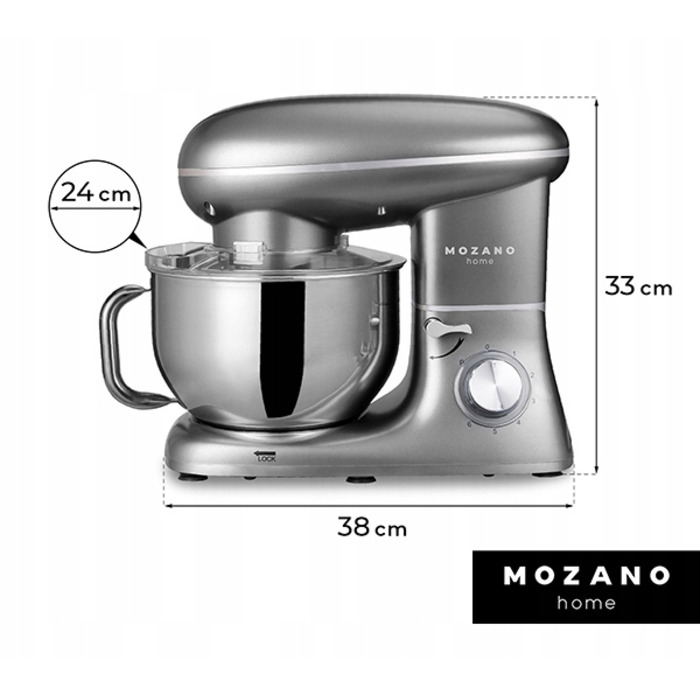 Кухонний комбайн Mozano Kitchen Machine 3200, 2000 Вт, сріблястий