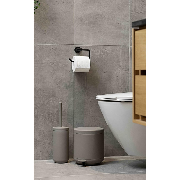 Zone Denmark Ume Bath Waste Bin, Cosmetic Bin, Bathroom Trash Can, Step Bin with Lid, Diameter 19.5 cm, Height 22 cm, 4 Liters, Nude