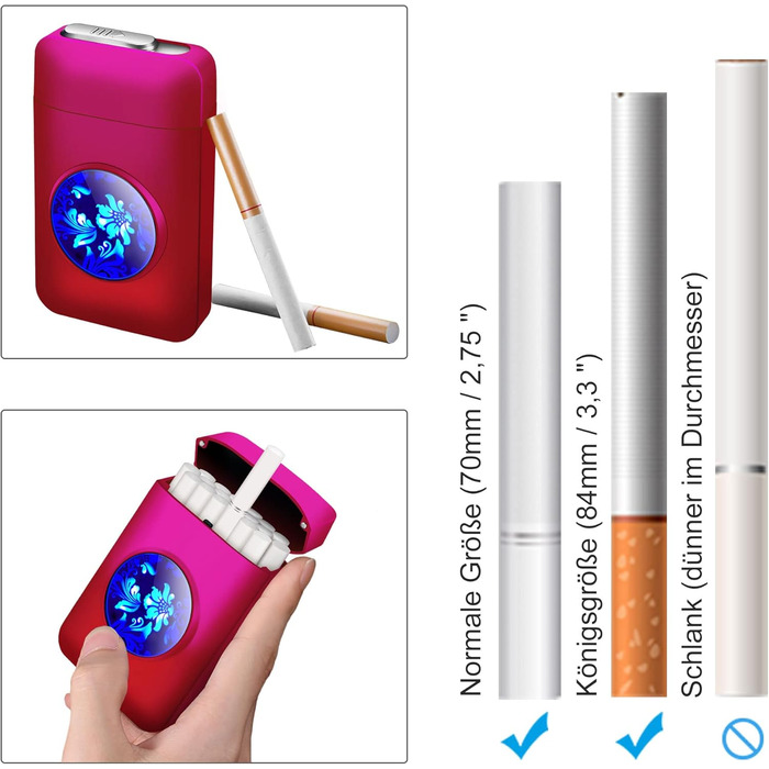 Вишуканий тютюнониця з запальничкою Lafagiet XL666 для 18 сигарет King Size, LED-дисплей, подарунок на День батька