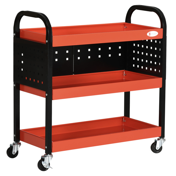 HOMCOM Workbench, 220 lbs load capacity, red, ideal for garage, stable & versatile